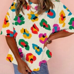 Colorful Floral Print Women's Top